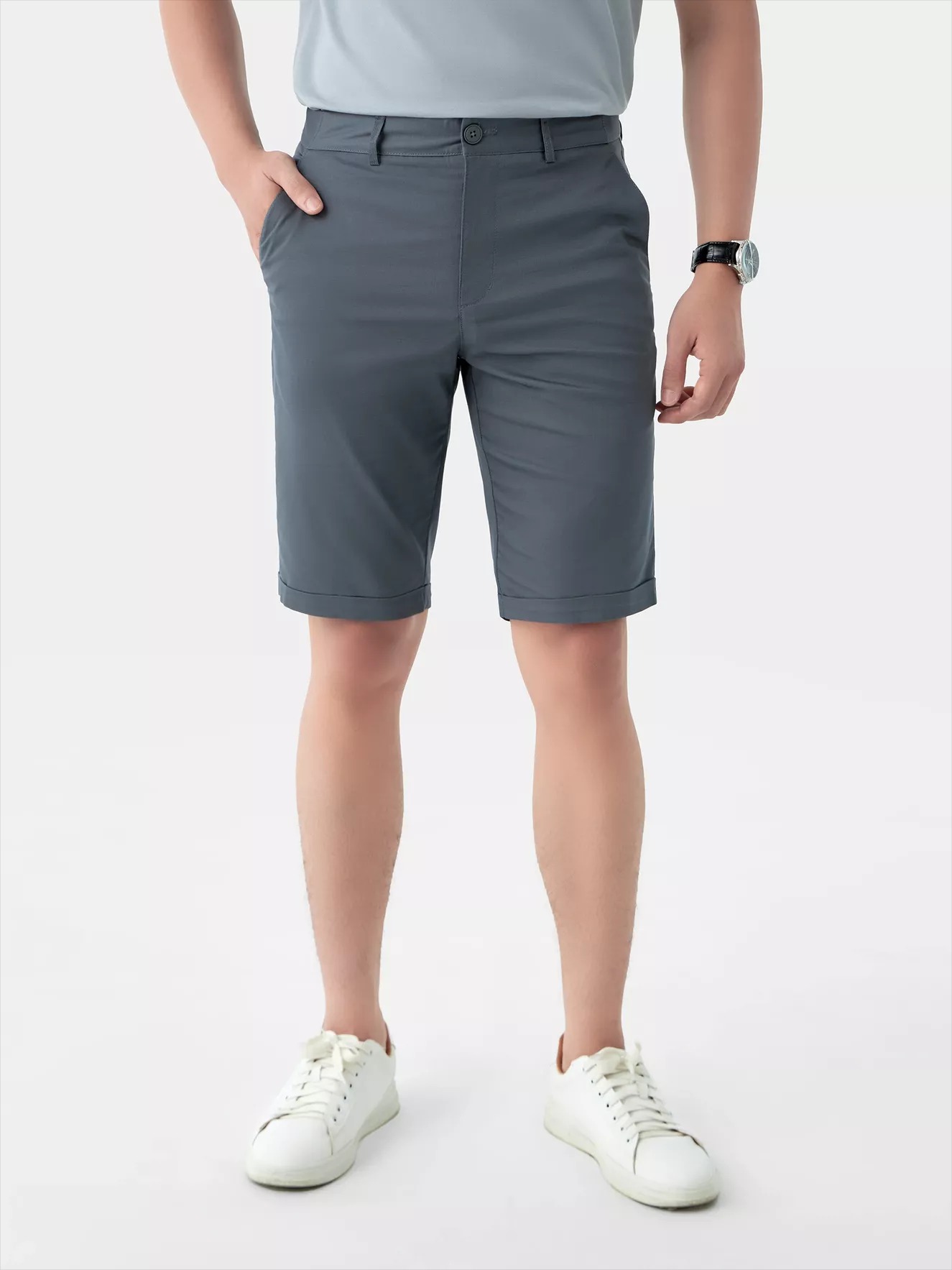Men's Slim-Fit Khaki Shorts